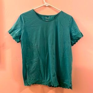 Women’s Short Sleeved T-Shirt, Bluegreen, Laura Scott, Size Large